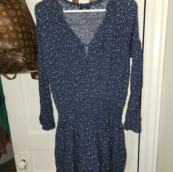 Rails Jasmine Navy Nova Star Print Mini Dress Long Sleeve (24) - Picture 2 of 3